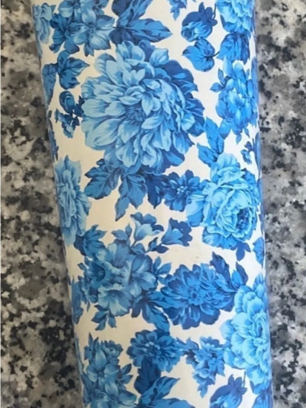 The Pioneer Woman Cream Tumbler with Blue Floral Pattern